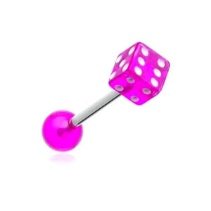 Dice Acrylic Barbell Body Jewelry Ring